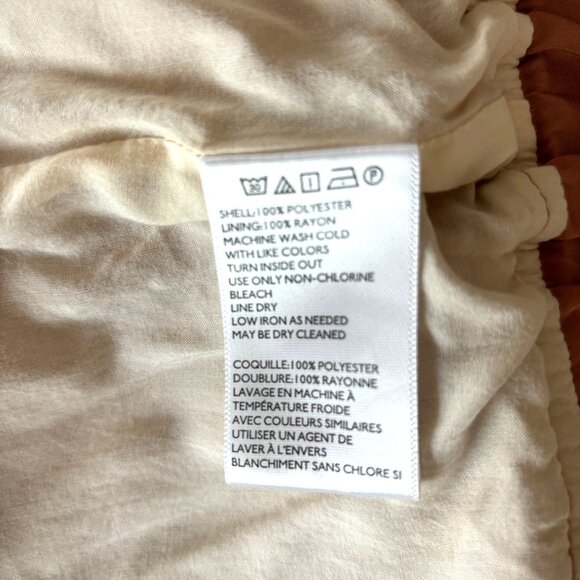 Silence + Noise Satin XLarge Zip Front Jacket Peach Anthropologie Pockets - Picture 11 of 11